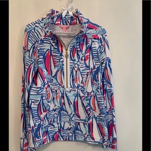 Lilly Pulitzer XS popover Red, Right, Return print